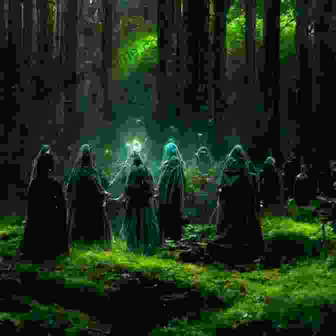 A Dense Forest With A Clearing In The Center, Where A Group Of Druids Are Performing A Ritual Irish Druids And Old Irish Religions