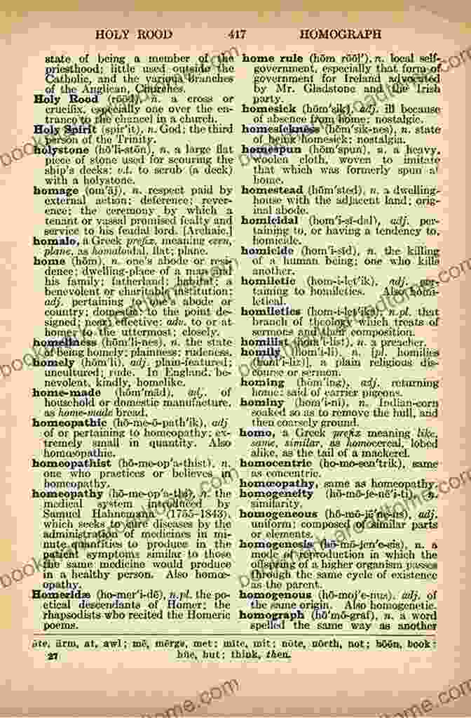 A Page From The Dictionary For The Travelers, Showcasing Its Comprehensive Content. Dictionary Of French Foods: A Dictionary For The Travelers