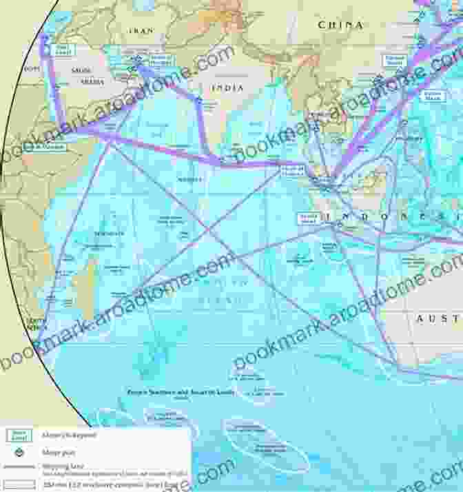 A Satellite Image Of The Indian Ocean, Showing Major Shipping Lanes And Ports Incredible History Of The Indian Ocean