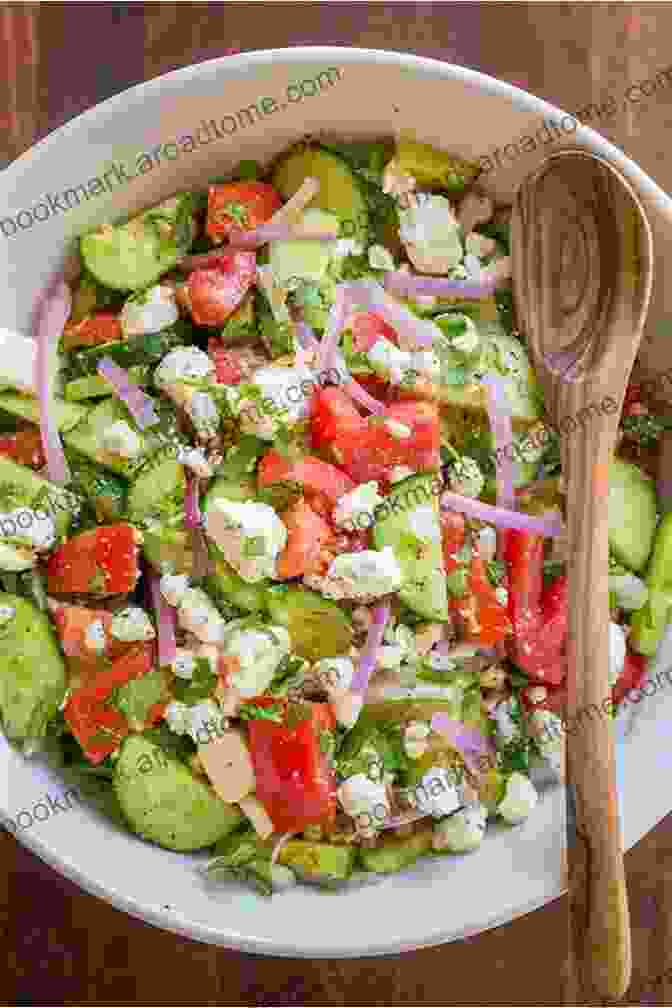 A Vibrant Greek Salad With Fresh Tomatoes, Cucumbers, Onions, And Feta Cheese Greek And Chinese Cookbook: 2 In 1: Discover 140 Recipes For Easy And Healthy Food From Greece And China