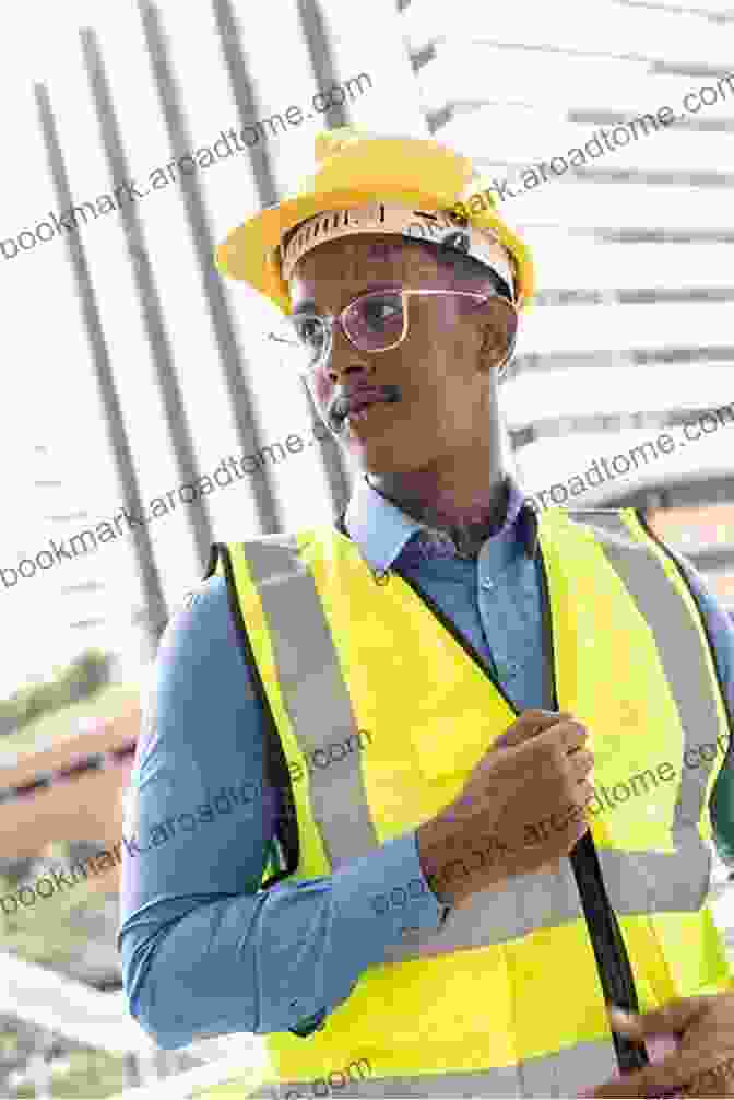 Commercial Architect Working On A Construction Site, Wearing A Hardhat And Vest Career As A Commercial Architect