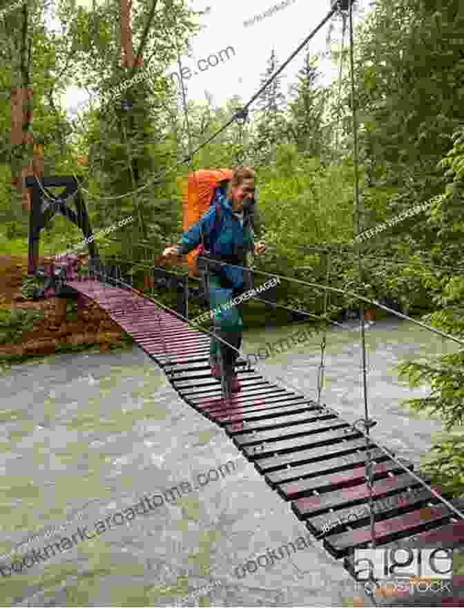 Hiker Crossing A Suspension Bridge Over A Canyon Hiking Southwest Canyon Country Sandra Hinchman